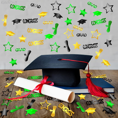Graduation Decorations 2026 | Congrats Grad Confetti 2026 - Pack Of 1000 | Graduation Confetti class of 2026, Green And Gold | 2026 Graduation Table Decorations, Katchon