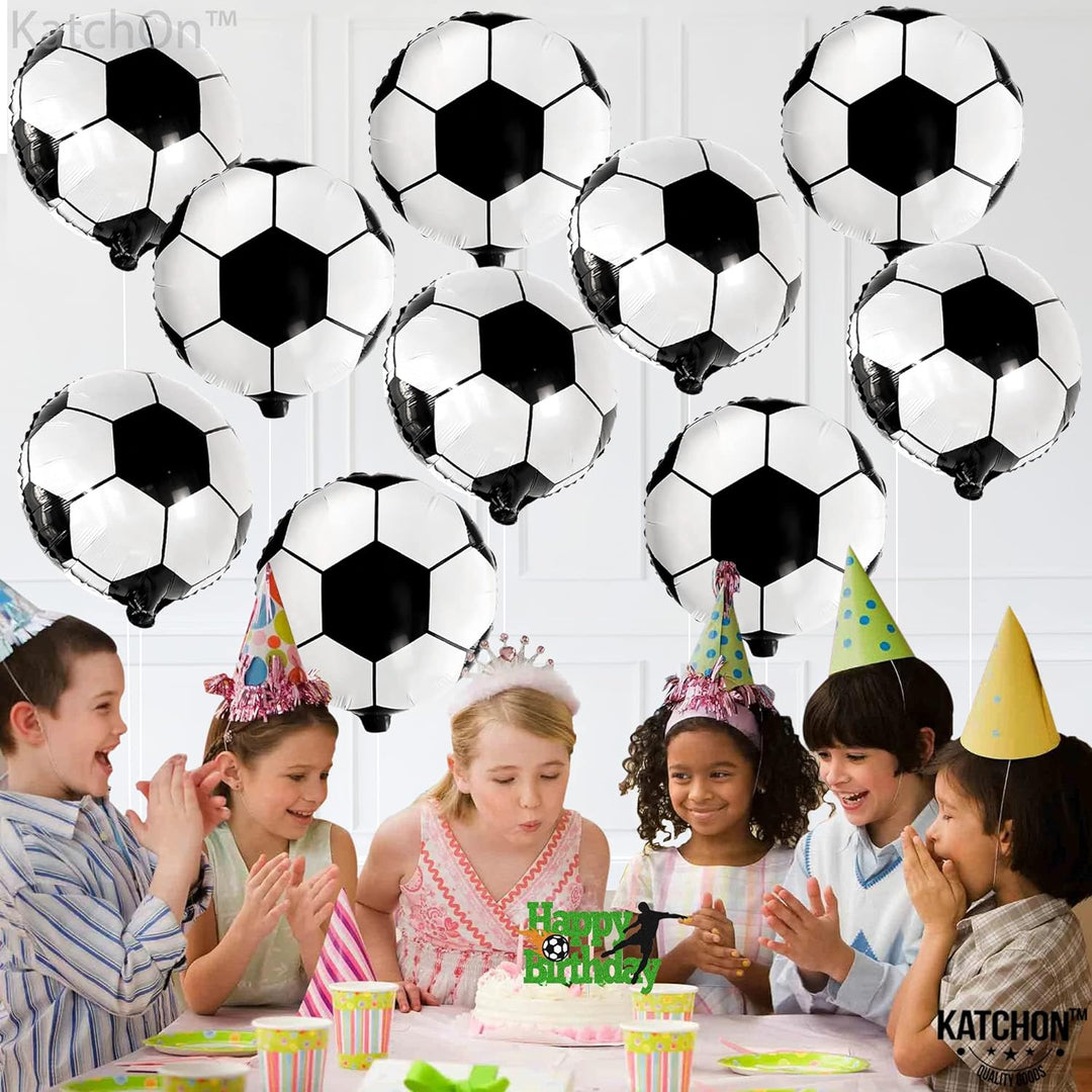 KatchOn, 10 Pcs Soccer Balloons Decorations for Party - 18 Inch, Soccer Ball Balloons | Soccer Balloon arch kit, Soccer Party Decorations | Soccer Birthday Party Supplies | Soccer Birthday Decorations