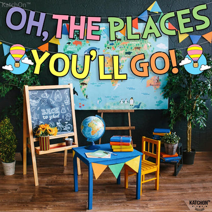 KatchOn, Oh The Places You'll Go Banner - 10 Feet, No DIY | School Kindergarten Graduation Decorations, Oh The Places You'll Go Decorations | Graduation Banner, Graduation Decorations Class Of 2024