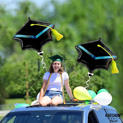 Graduation Decorations 2026 | Graduation Cap Balloons - Big, 22 Inch, Pack of 2 | Graduation Hat Balloon, Graduation Balloons 2026 | Grad Balloons for Graduation Cap Decorations, KatchOn