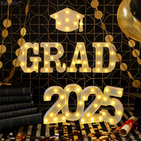 KatchOn, White Light Up 2025 Grad Sign - 8.5 Inch | 2025 Light Up Sign | Graduation Marquee 2025 for Graduation Decorations Class of 2025 | 2025 Grad Led Letters for Graduation Decorations 2025