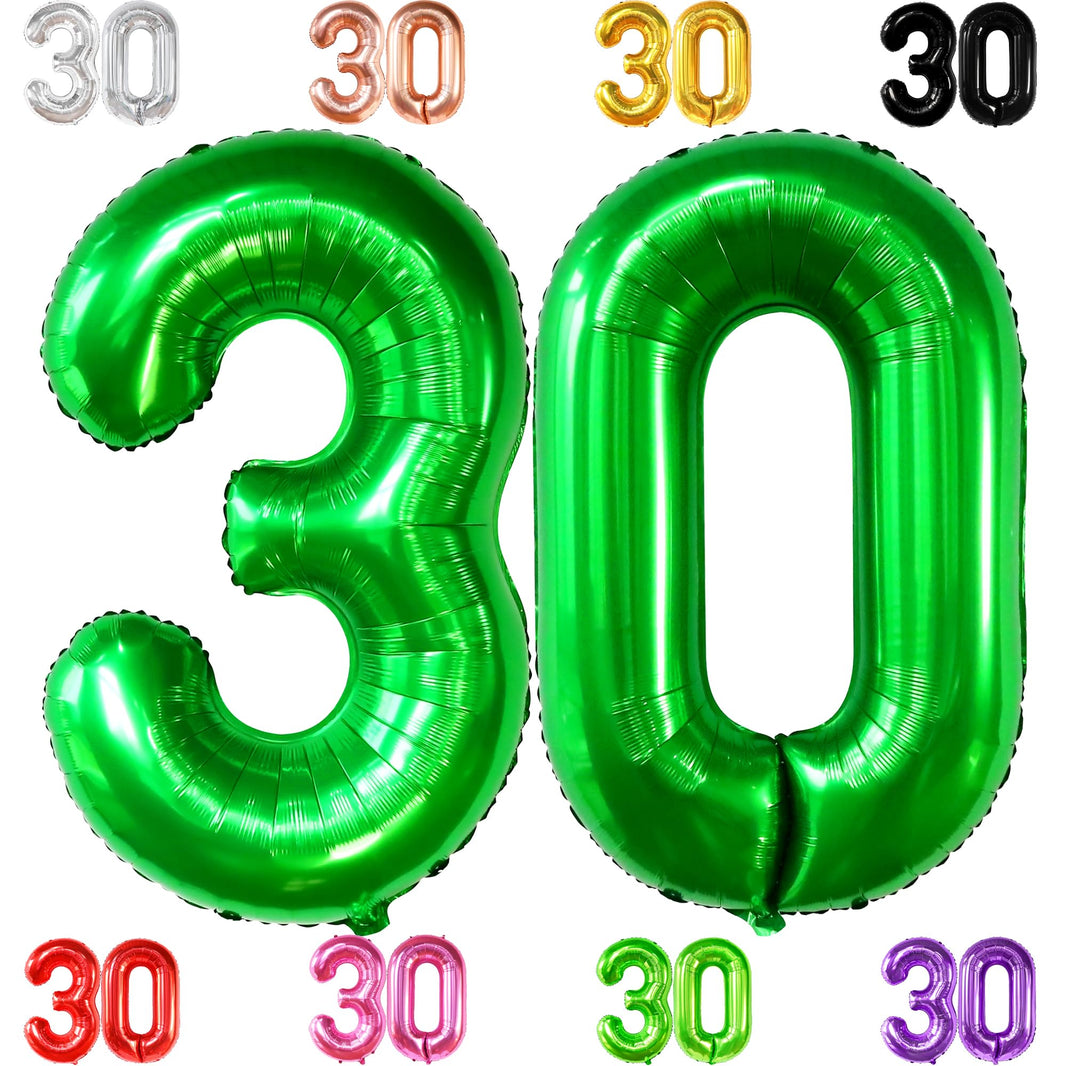 KatchOn, Dark Green 30 Balloon Numbers - 40 Inch | Dark Green 30 Balloons, Dark Green 30th Birthday Balloons, 30th Birthday Decorations For Her | Number 30 anniversary decorations