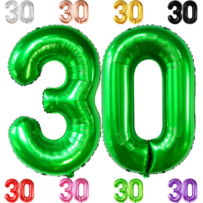KatchOn, Dark Green 30 Balloon Numbers - 40 Inch | Dark Green 30 Balloons, Dark Green 30th Birthday Balloons, 30th Birthday Decorations For Her | Number 30 anniversary decorations