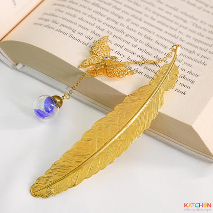 KatchOn, Metal Feather Bookmark with Butterfly Charm | Valentines Day Gifts for Teachers, Valentines Day Gifts for Her | Teachers Gift, Bookmarks for Women, Mom | Girls Readers Book Lovers, Coworker