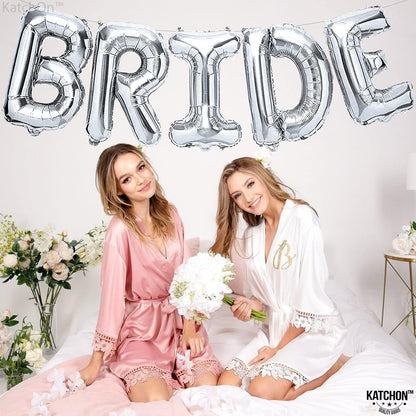 KatchOn, Big Bride Balloons Silver - 16 Inch | Bachelorette Party Decorations | Silver Bride Balloons, Bridal Shower Decorations | Silver Bride Balloons Bachelorette | Bride Balloon Silver for Wedding