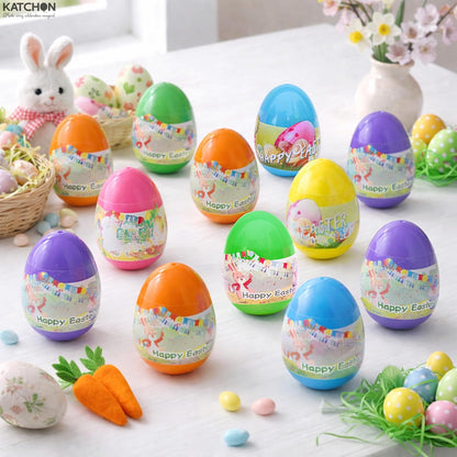 KatchOn, 24 Pcs Prefilled Easter Eggs Bulk | Surprise Gifts Inside Easter Eggs for Easter Basket Stuffers | Easter Party Favors for Classroom Easter Party Supplies for Easter Decor