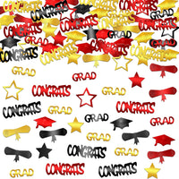 KatchOn, Shiny Congrats Grad Confetti 2026 - Pack of 1300 | Black, Red and Gold Graduation Confetti Class of 2026, 2026 Graduation Decorations | Class of 2026 Decorations