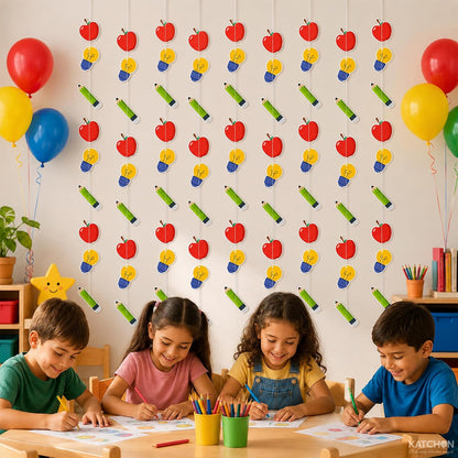 KatchOn 9 Strings Pencil Apple Garland - 6 Feet, Pre-Assembled