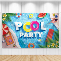 KatchOn Pool Party Banner 72x44 Inch | Pool Party Banner, Pool Party Decorations, Summer Backdrop for Summer Party Decorations