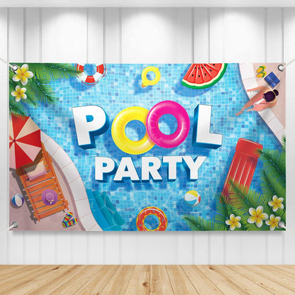 KatchOn Pool Party Banner 72x44 Inch | Pool Party Banner, Pool Party Decorations, Summer Backdrop for Summer Party Decorations