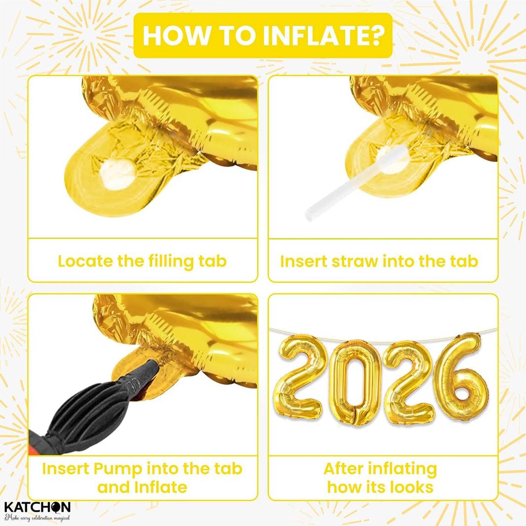 KatchOn, Gold 2026 Balloons for Graduation Decor - 16 Inch | 2026 Balloon Numbers for 2026 Graduation Decorations | 2026 Gold Balloon | Graduation Decorations Balloons | Graduation Party Decorations