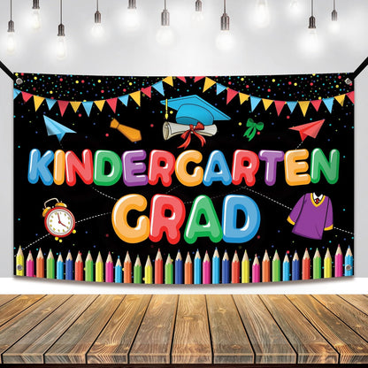 KatchOn, Kindergarten Graduation Backdrop - Large 72x44 Inch | Kindergarten Grad Banner | Kinder Grad Backdrop | Graduation decorations 2026