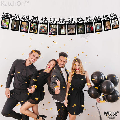 Graduation Decorations 2026 | Large K-12 Graduation Photo Banner 5x7, 10 Feet | Graduation Picture Banner, Black Graduation Picture Display for Grad Party Decor | KatchOn