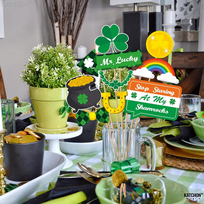 KatchOn, St Patricks Day Photo Props - Pack of 32 | St Patricks Day Photo Booth Props | St Pattys Day Selfie Props | St Patricks Day Decorations | St Patricks Photo Props for Shamrock Decorations