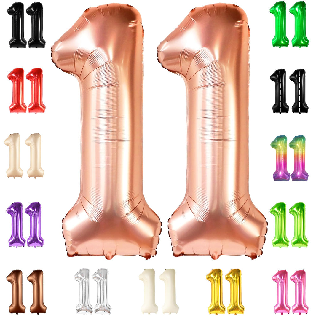 KatchOn, Giant Rose Gold 11 Balloons Number - 40 Inch | Happy 11th BirthdayParty Decorations for Girls | Rose Gold 11 Balloon for 11 Year Old Girl Birthday Decorations | Anniversary Supplies