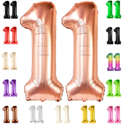 KatchOn, Giant Rose Gold 11 Balloons Number - 40 Inch | Happy 11th BirthdayParty Decorations for Girls | Rose Gold 11 Balloon for 11 Year Old Girl Birthday Decorations | Anniversary Supplies