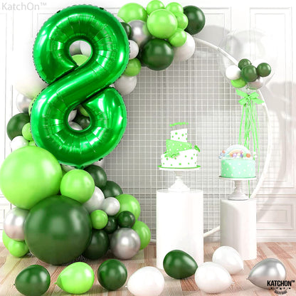 KatchOn, Green Number 8 Balloon - 40 Inch | Green 8 Balloon Number, Happy 8th Birthday Decorations Boy | Eight Balloon Number | 8 Year Old balloon, Green Birthday Decorations