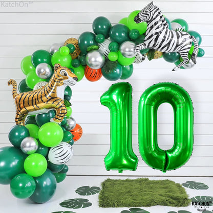 KatchOn, Giant Dark Green 10 Balloon Number - 40 Inch | 10th Birthday Decorations | Dark Green 10th Birthday Balloons for 10 Birthday Decorations Dark Green | Dark Green Number 10 Balloons