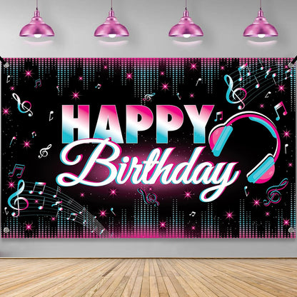 KatchOn, Xtralarge TIK Tok Happy Birthday Banner - 72x44 Inch | TIK Tok Banner for TIK Tok Happy Birthday Decorations | Backdrop for Girls Birthday | Tik Tok Party Decorations for Girls