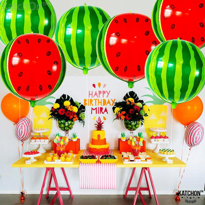 KatchOn, Huge Watermelon Balloons, Watermelon Party Decorations - 22 Inch | Fruit Balloons for Summer Party Decorations | One In A Melon Decoration for Watermelon Birthday Decoration