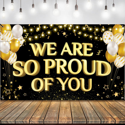 KatchOn, We Are So Proud of You Banner - XtraLarge 72x44 Inch | Graduation Backdrop, Graduation Decorations 2026 | Congratulations Banner, Congratulations Decorations | Grad Party Decorations 2026