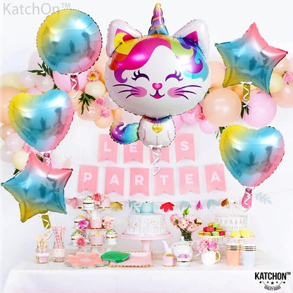 KatchOn, Big Cute Caticorn Party Supplies - 36 Inch, Pack of 6 | Caticorn Balloons, Caticorn Birthday Party Supplies | Cat Balloons, Kittycorn Birthday Party Supplies | Cat Balloons for Birthday Party