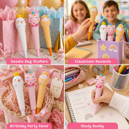 KatchOn Squishy Pen Gifts for Classroom, Pack of 3, Kawaii Pens