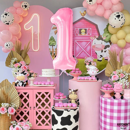 KatchOn, Pink One Balloons for 1st Birthday - Giant, 40 Inch | Light Pink Number 1 Balloons for 1st Birthday Decorations Girl | One In A Melon Party Decorations | Pink One Balloon for First Birthday