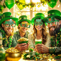 KatchOn, St Patricks Day Glasses - Pack of 12 | Saint Patricks Day Glasses for St Patricks Day Decorations | St Patricks Day Photo Booth Props | Shamrock Glasses, St Patricks Day Party Decorations