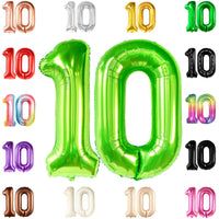 Light Green Number 10 Foil Balloon
