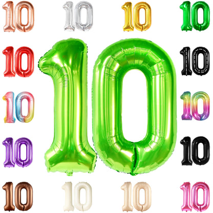 Light Green Number 10 Foil Balloon