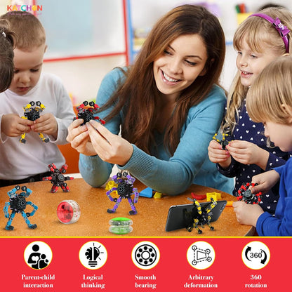 KatchOn, Transformable Fidget Spinners - Pack of 24 | Fidget Toys Bulk, Treasure Box Toys for Classroom | Robot Fidget Spinners for Kids 8-12, christmas gifts for kids, boys | Goodie Bag Stuffers