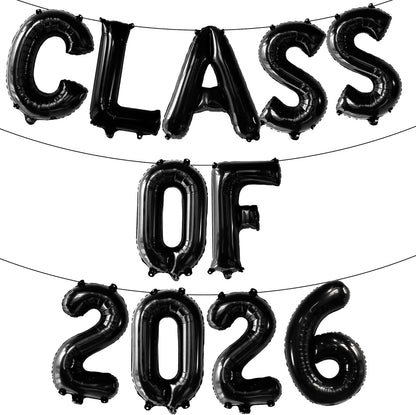 KatchOn, Black Class of 2026 Balloons - 16 Inch | Graduation Balloons Banners | Black Graduation Decorations 2026 | Class of 2026 Banner for Class of 2026 Decorations, Graduation Party Decorations