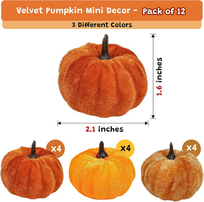 KatchOn, 12Pcs Artificial Pumpkin Decor for Fall, Autumn Decorations