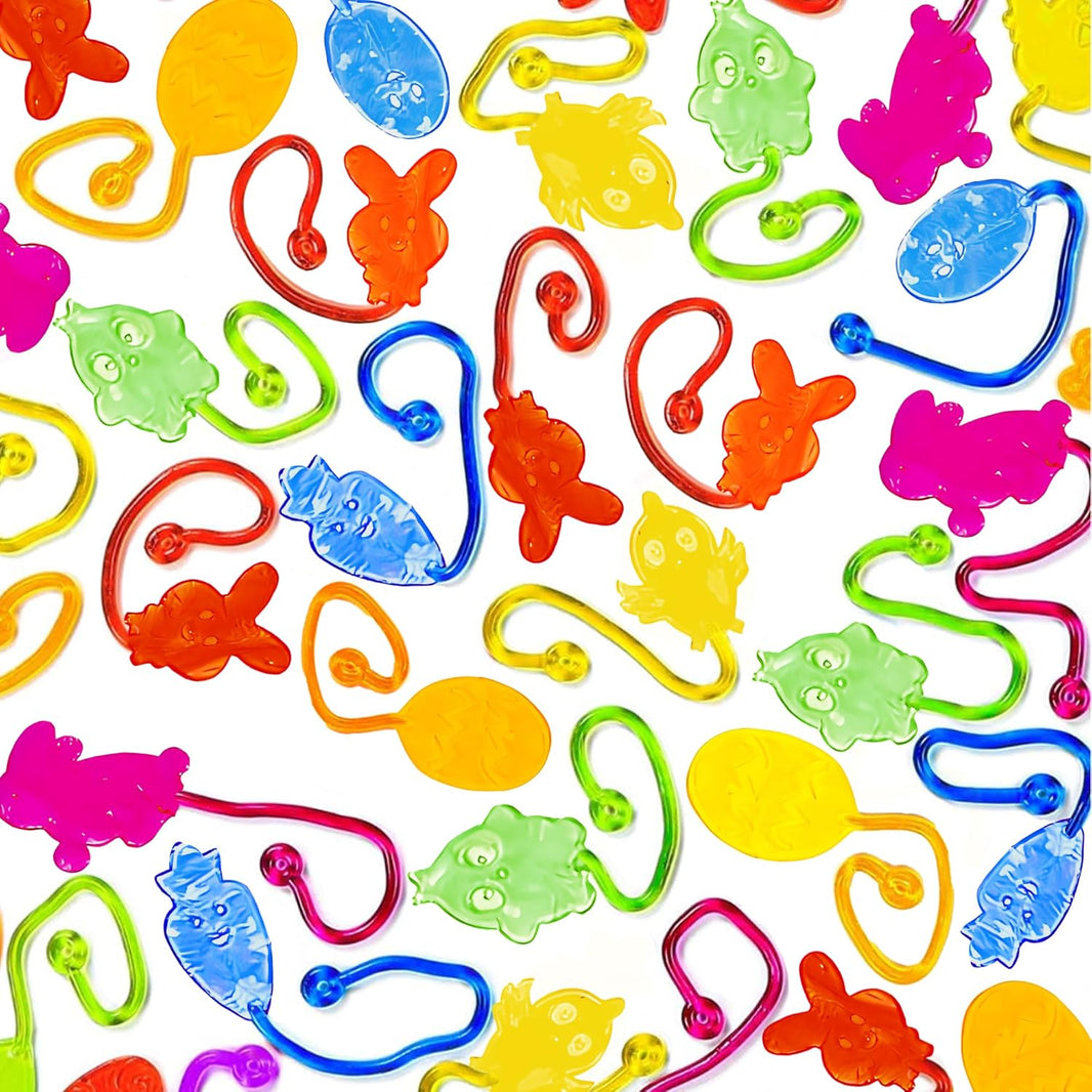 KatchOn, 50 Pcs Easter Sticky Hands Bulk, Easter Egg Fillers, Goodie Bags Stuffers, Easter Party Favors for Easter Basket Stuffers | Sticky Hand Toys for Easter Gifts