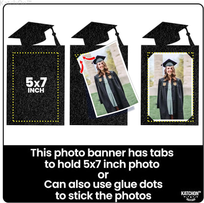 KatchOn, Black Graduation Photo Banner 2025 - Large, 10 Feet | Felt Class of 2025 Banner for Grad Decorations 2025 | Graduation Decorations 2025 | Grad Picture Display