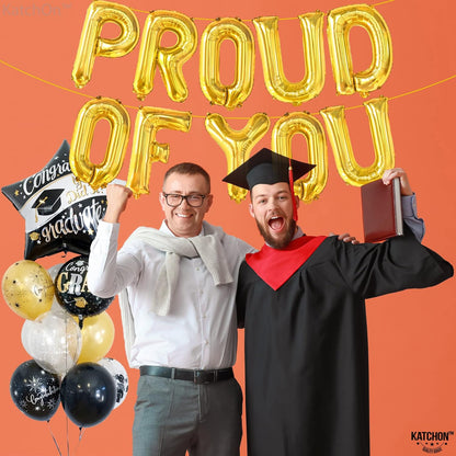 KatchOn, Gold Proud of You Balloons - 16 Inch | Mylar Foil Balloon Banner For Graduation Party Decorations | We Are So Proud Of You Balloon Banner For Graduation Decorations 2026