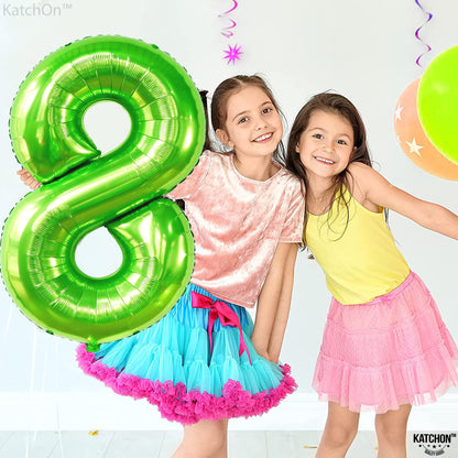 KatchOn, Light Green Number 8 Balloon - 40 Inch | Green Neon 8 balloon Number for 8th Birthday Decorations Boy | Number 8 Green Happy Birthday Balloons for 8th Anniversary Decorations