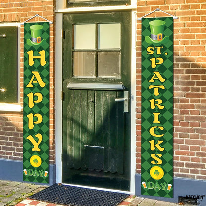 KatchOn, St Patricks Day Banner, 2 Pieces - 72x12 Inch | Happy St Patricks Day Banners, St Patricks Day Party Decorations | St Patricks Day Porch Sign, Shamrock St Patricks Day Decorations for home
