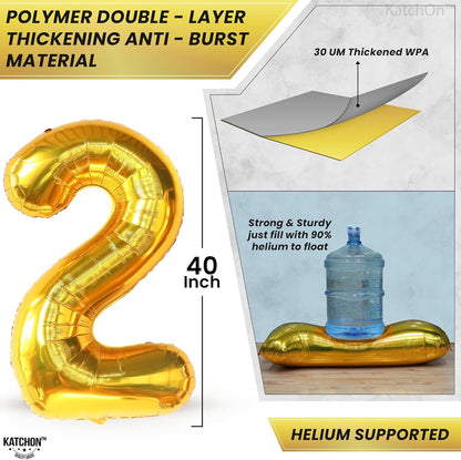 Katchon, Giant Gold 2026 Number Balloons - 40 Inch | Graduation Balloons 2026 Balloon Numbers | Gold Balloon for Graduation Decorations 2026 Grad Party Decorations 2026 Graduation Decor