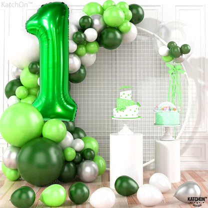 KatchOn, Green 1 Balloon Number for First Birthday - 40 Inch | Number One Balloons For Wild One Birthday | 1 Balloons for 1st Party Decorations | Green 1 Balloon For Happy Anniversary Decorations