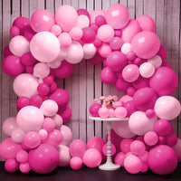 KatchOn, Pink Balloons Arch Kit - 18 Inch, Huge Pack Of 186 | Hot Pink Balloons for Birthday Party Decorations | Pink Balloon Arch Kit | Pink Party Decorations