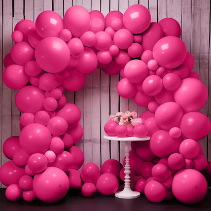 KatchOn, 144 Pcs Fuchsia Pink Balloons Arch Kit - Different Sizes 18, 12, 10, 5 Inches | Birthday Balloons Kit, For Birthday Decorations | Graduation Decorations 2025