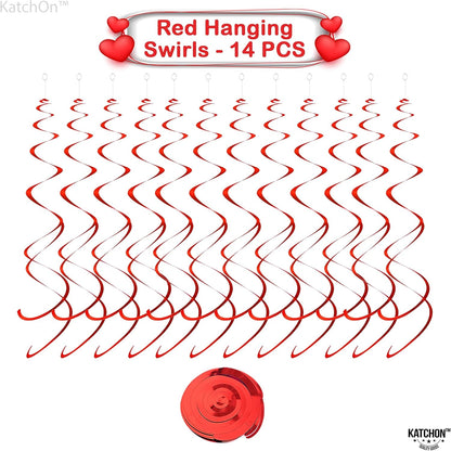 KatchOn, Red Hearts Swirls Valentines Hanging Decorations - Pack of 30, No DIY | Valentines Day Decorations Indoor, Hanging Hearts Decorations | Hanging Valentines Day Decorations | Valentines Décor