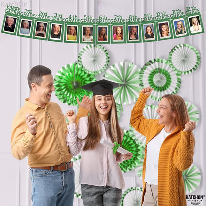 KatchOn, K-12 Graduation Photo Banner 4x6 - Large, 10 Feet | Graduation Picture Banner, Green Graduation Decorations Class of 2026 | Graduation Picture Display, 2026 Graduation Decorations