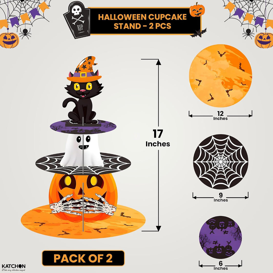 KatchOn Halloween Cupcake Stand, Pack of 2