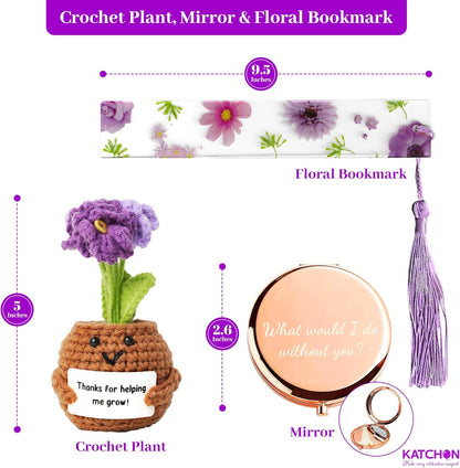 KatchOn, Handmade Crochet Flower Gift - Floral Bookmark | Valentines Day Gifts for Her, Teacher Appreciation Gifts | Crochet Gifts for Women, Mom | Valentine Gifts for Women, Friends, Mentors