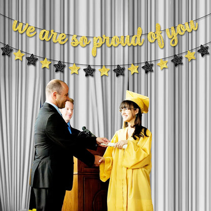 KatchOn, We are So Proud of You Banner - 10 Feet No DIY | Glitter Grad Banners, Graduations Garland, 2026 Graduation Decorations | We are Proud of You Banners, 2026 Graduation Party Decorations