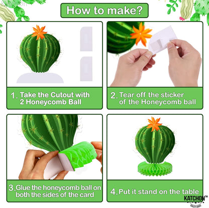 KatchOn, Pack of 9 Cactus Centerpieces for Party - Fiesta Party Decorations | Mexican Party Centerpieces for Succulent Party Decorations | Taco Party Decorations, Fiesta Party Decorations Centerpieces