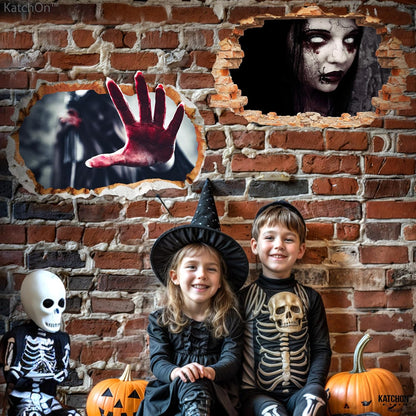 KatchOn 3D Halloween Wall Decals - Large 24 Inch, Pack of 2 | Scary 3D Wall Stickers, Indoor Halloween Decorations